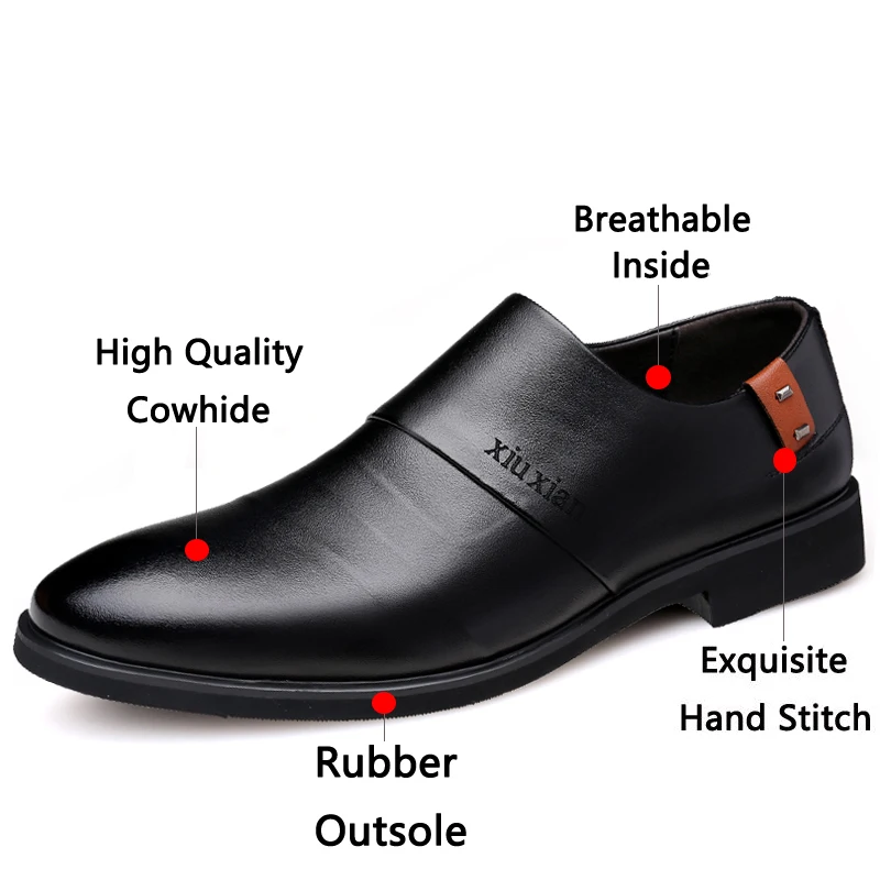 JUNJARM/Модная Мужская обувь в деловом стиле новинка 2019 года Классические Кожаные