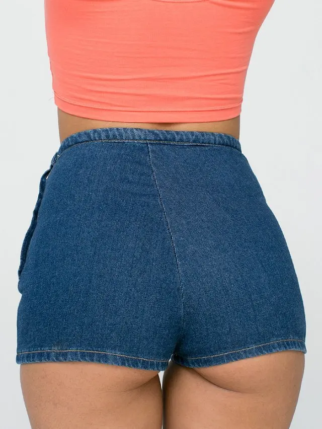 Женские джинсовые шорты с высокой талией повседневные облегающие тонкие на