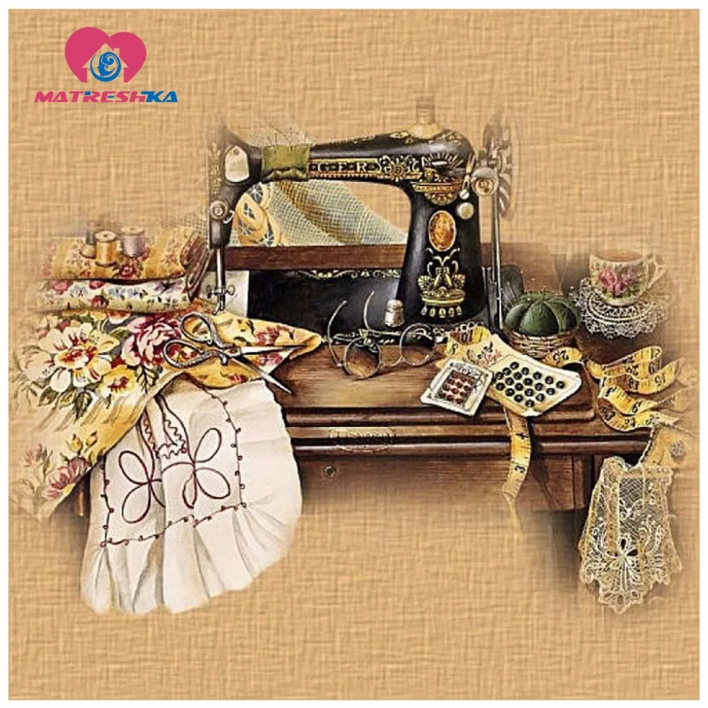 Алмазная вышивка натюрморт швейная машина 5d алмазная живопись кристальная