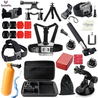 snowhu for gopro accessories tripod set for chest band headband gopro hero 9 8 7 6 5 for eken h9 for yi 4k action camera gs26