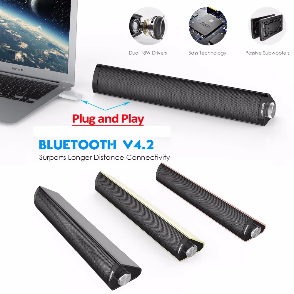 Новый lewinner L099 беспроводной связи bluetooth speaker 20 Вт с Super Bass для телефона компьютера MP3