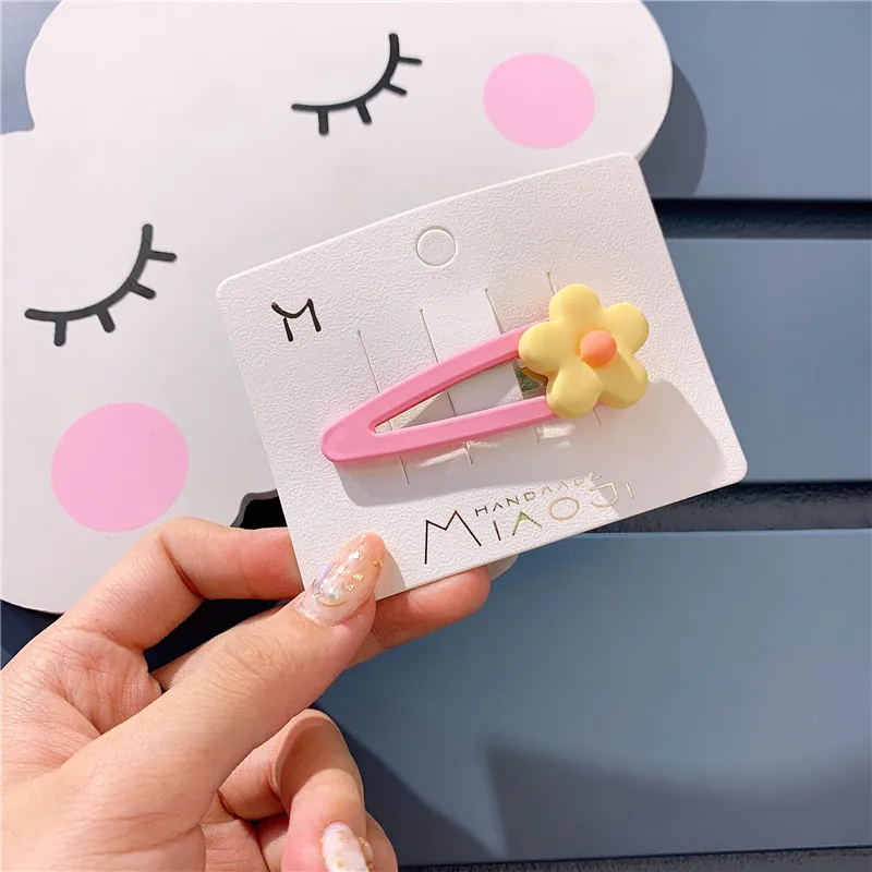 Pink Yellow Новое поступление, заколки для волос с цветами для девочек, цветная Шпилька, головной убор, заколки, модные цветочные аксессуары для волос для женщин - Цвет: Pink Yellow
