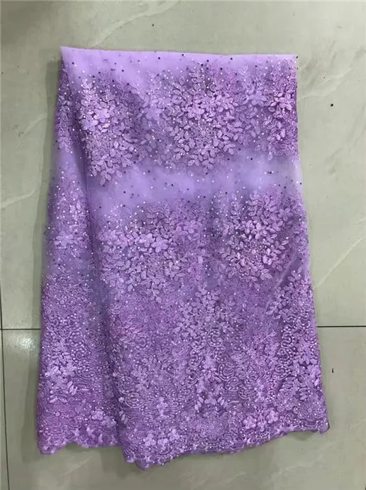 French tulle lace fabric african emboridery flowers 5 yards per lot party dress Pink and gray purple | Дом и сад