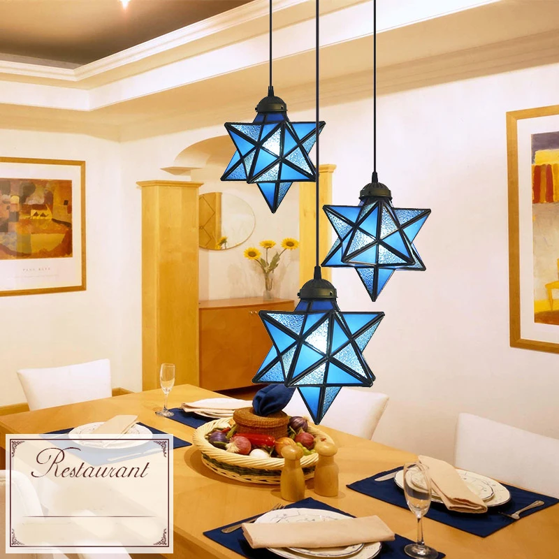 Подвесные светильники Тиффани в средиземноморском стиле витражные лампы с 3