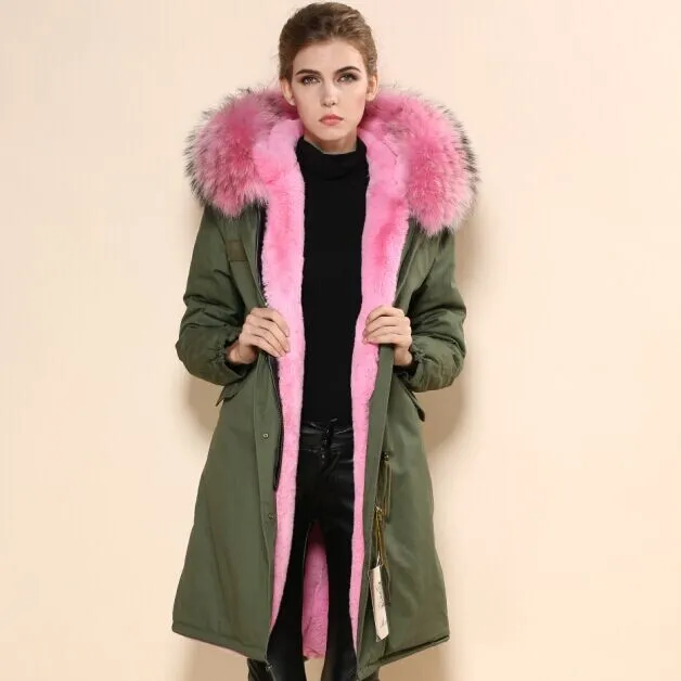 

New 2015 Jacket Women Winter Coat thicken Slim Female Fur Collar And Long Coat Women Parka Winter Coat Plus Size