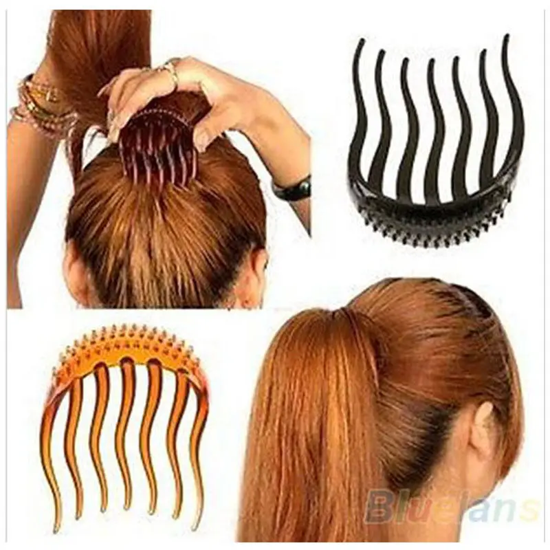 Популярные вставки для объема волос зажим буффантный хвостик гребень заколки