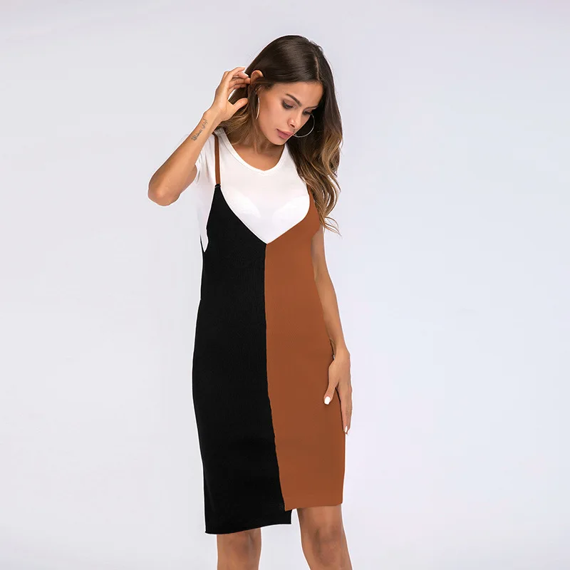 WHZHM Vestidos Повседневное платье-свитер без рукавов Женское зимнее сексуальное
