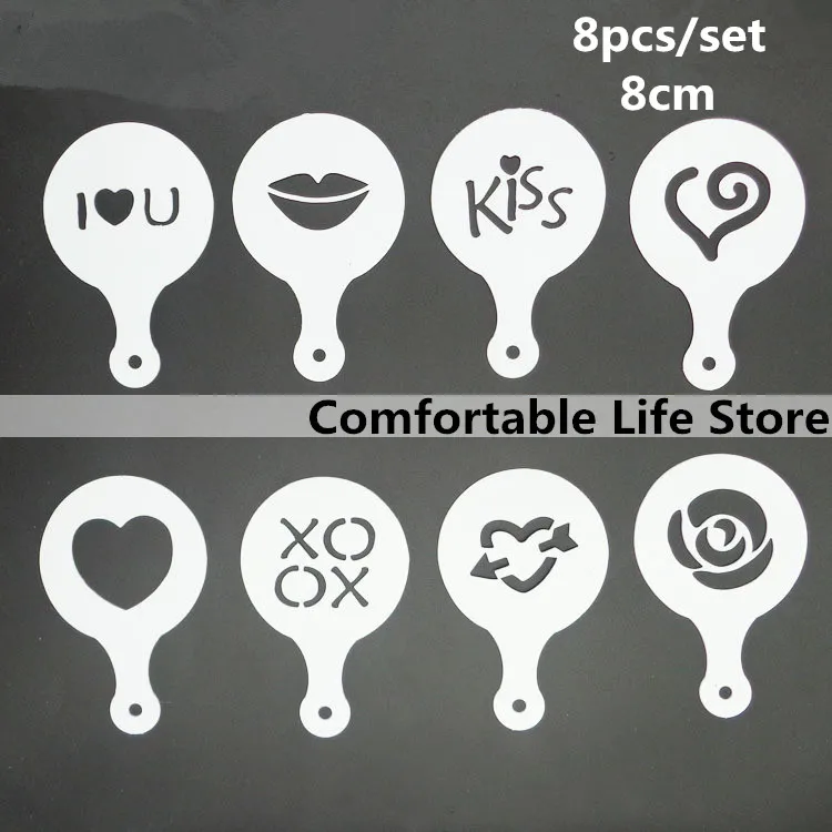 8 шт./компл. День Святого Валентина капучино кофе шаблон форма для торта сделай