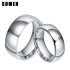 Комплект колец из 2 предметов 68 мм, серебристое титановое кольцо с куполообразным дизайном, обручальные кольца, модные кольца для влюбленных пары, кольца