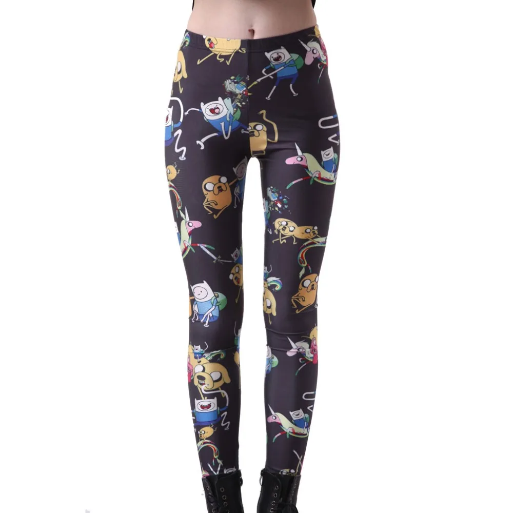 

Sexy Elastic Pants 3D Digital Printing Montage adventure time Pattern Women Leggings 7 sizes Fitness Clothing Free Shipping