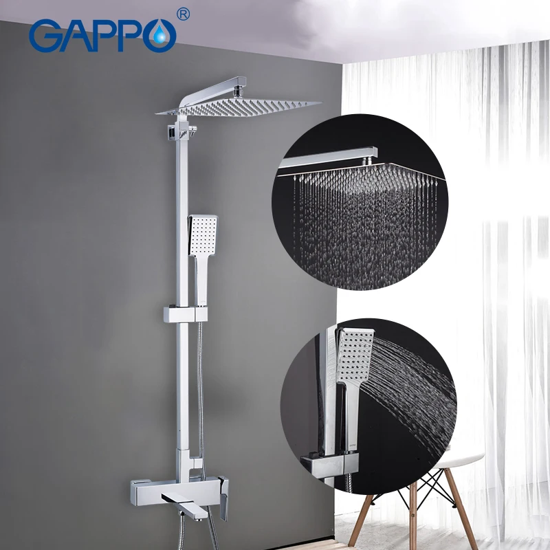 

Душевая система GAPPO, хромированный массажный набор для ванной комнаты, дождевой смеситель для душа, настенный душ