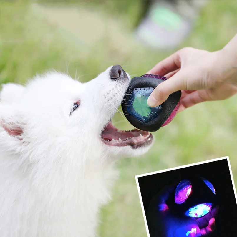 1 шт. Pet Игрушки для собак светящиеся укус мяч собаки надувной скрежетание зубами