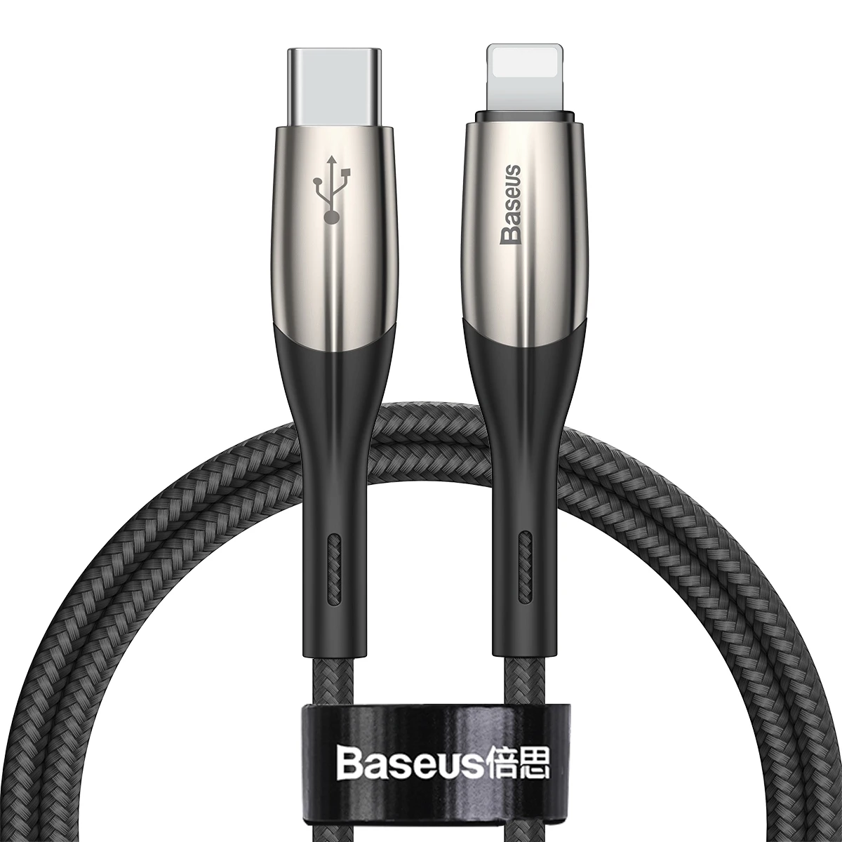 Black Baseus usb type C для Lightning USB кабель для iPhone 11 Pro Max Xs Max X 8 Plus 18 Вт PD Быстрая зарядка зарядное устройство для iPhone шнур - Цвет: Black
