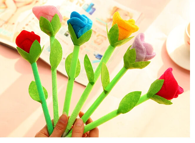 Шариковая ручка 3 шт./лот модная в виде цветка розы красивая и забавная