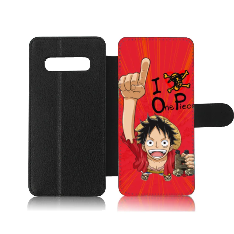 Аниме one piece Luffy Cute Yawn Cat paint кожаный чехол для samsung Galaxy S10 Plus Lite флип бумажник Coque