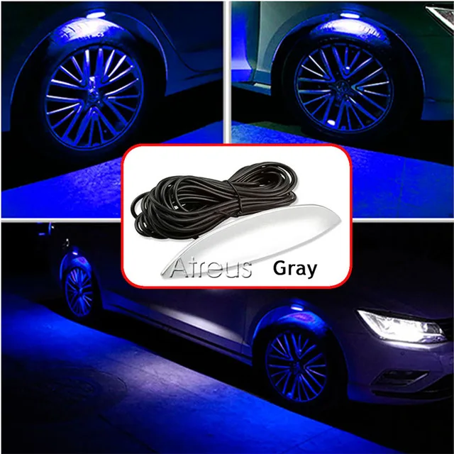 Gray Blue EALEN 1 комплект, Автомобильный светодиодный фонарь на колеса, атмосферная лампа для peugeot 307 206 Volvo XC60 S60 XC90 V70 Lada Grant Granta Vesta Kalina - Испускаемый цвет: Gray Blue