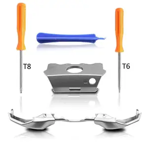 Запасные кнопки LB RB + серебряные бамперы, средний триггер + отвертка T8 T6, ремонтные детали, инструмент для контроллера XBOX ONE Elite