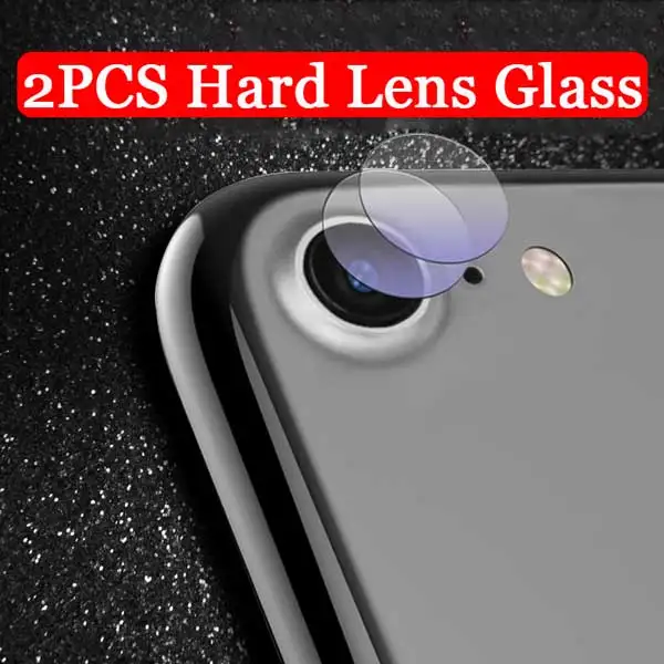 2PCS Lens Glass only Для iPhone 7 стекло на для iPhone 8 Plus 6s 6 9H твердость камеры защитное закаленное стекло+ металлический задний объектив Камера Протектор Кольцо - Цвет: 2PCS Lens Glass only