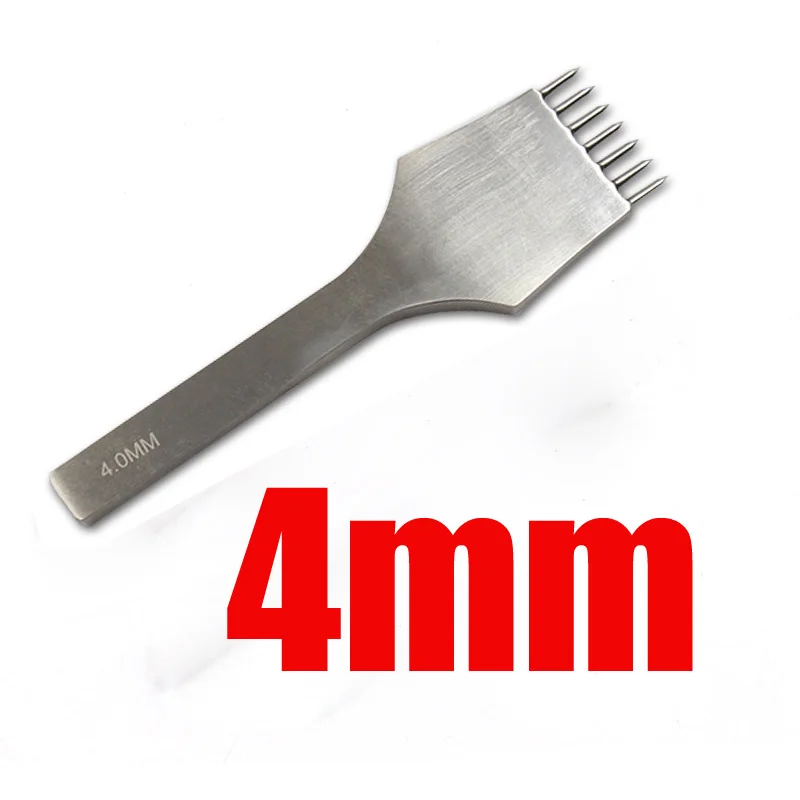 4mm-7 Prong Новые инструменты для обработки кожи, ремесла, сделай сам, сшитый удар, прокалывание железа 3 мм, 4 мм, расстояние 2, 7 Зубцов, кожа, ремесленный круглый долото - Цвет: 4mm-7 Prong