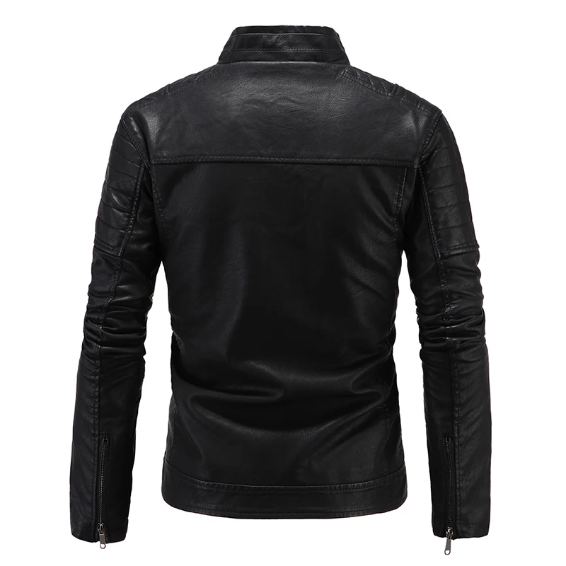 Мужская Тонкая кожаная куртка Env st 2017 мужская на молнии с воротником стойкой