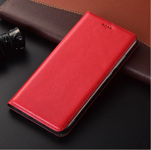 ND14 Genuine leather wallet phone bag for Xiaomi Redmi Note 7(6.3') wallet case for Redmi Note 7 Pro phone case with card slots - Цвет: Red