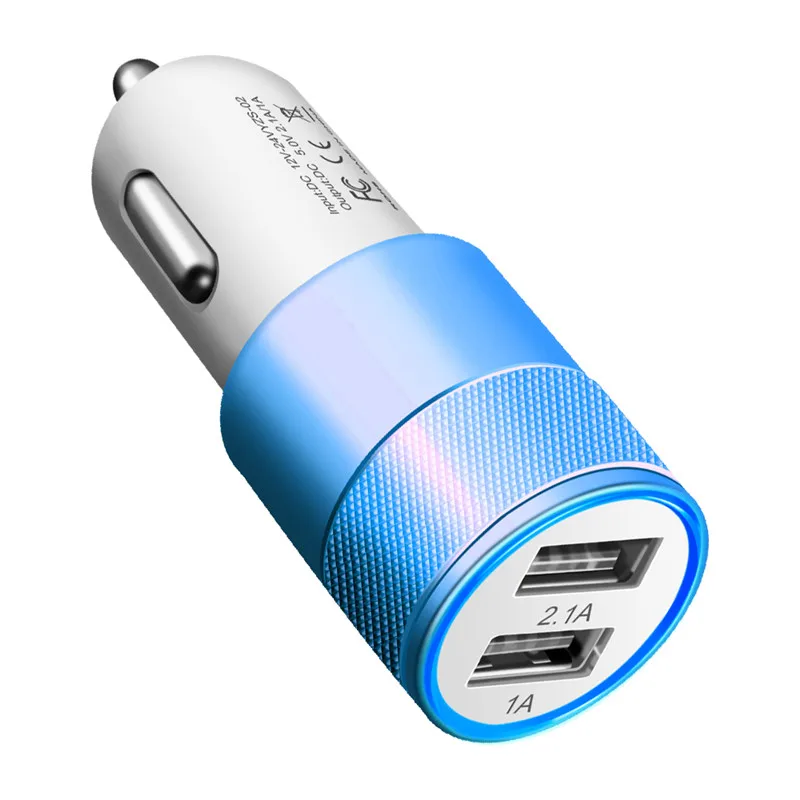 Blue Crauch Dual USB Автомобильное зарядное устройство для Iphone X 8 7 Plus Универсальный мобильный телефон USB адаптер для samsung s9 s8 s7S6 huawei USB зарядное устройство - Тип штекера: Blue