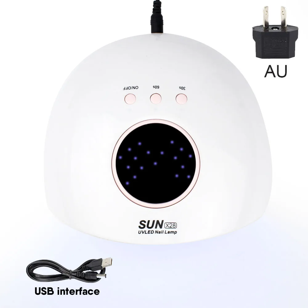 Маникюрная лампа для ногтей Uv Led 24 Вт Портативная Usb 12 светодиодов лампа для сушки ногтей лак для ногтей сушилка для гель-лака оборудование для лака - Цвет: white au no lcd