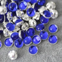 blue 8 мм, 50 шт./лот, разноцветные стразы, стразы для украшения для одежды, бусины с 4 отверстиями - Цвет: blue
