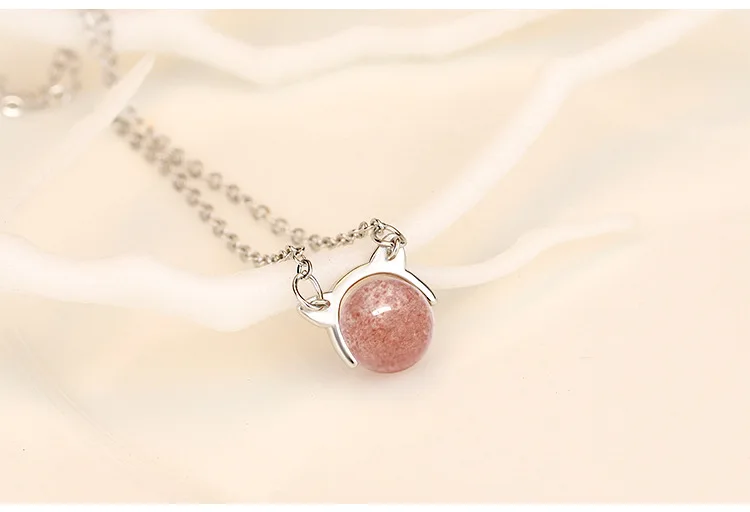 CJZBLXLX01060Cuteclavicle цепи женские простые Клубничные кристаллы 925 стерлингового