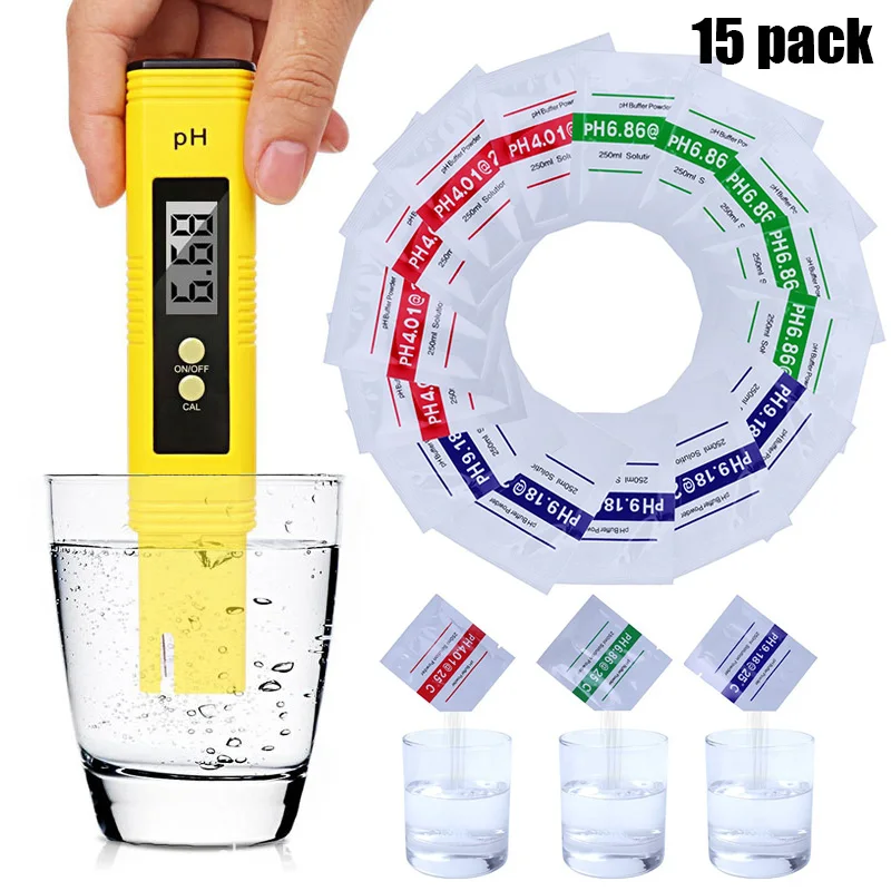 Novel 15pcs PH Meter Buffer Solution Powder for Precise Easy Calibration 6.86 4.01 9.18 Shipping | Инструменты