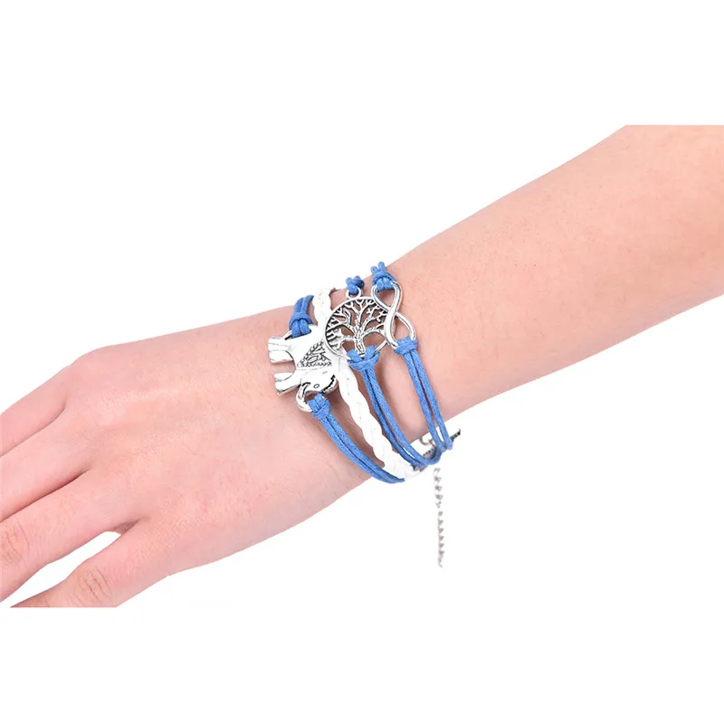 1 шт. ретро слон благословение кожаная веревка религия винтажные желания браслет