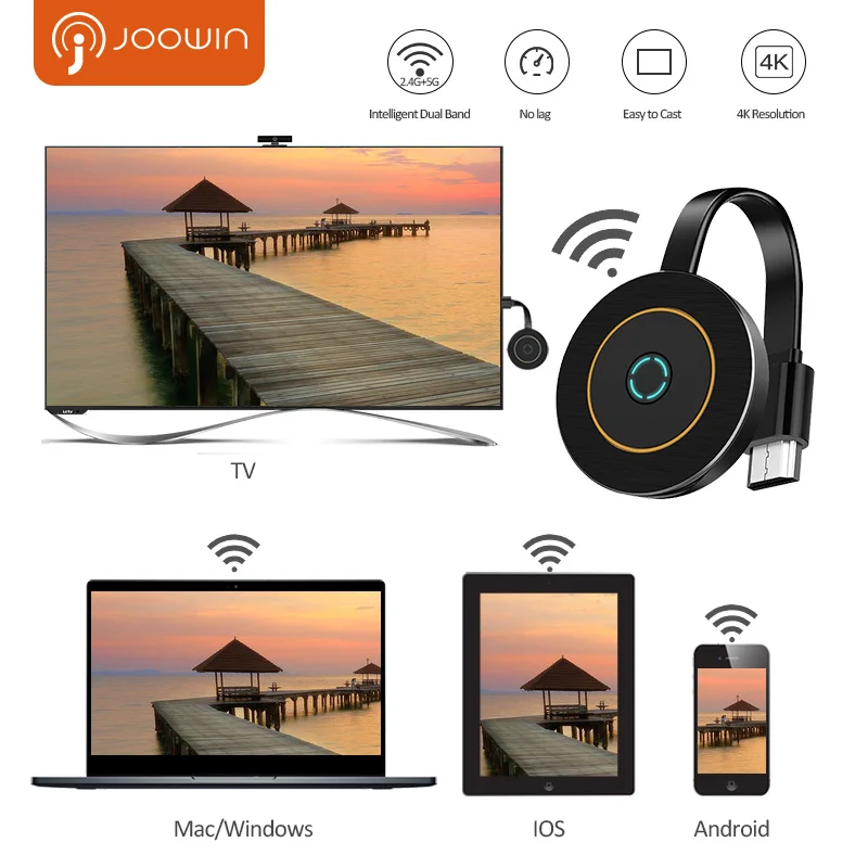 MiraScreen 4K tv Stick 2,4G/5G WiFi приемник для ТВ-тюнера miracast anycast DLNA Airplay медиа стример адаптер для apple Android tv