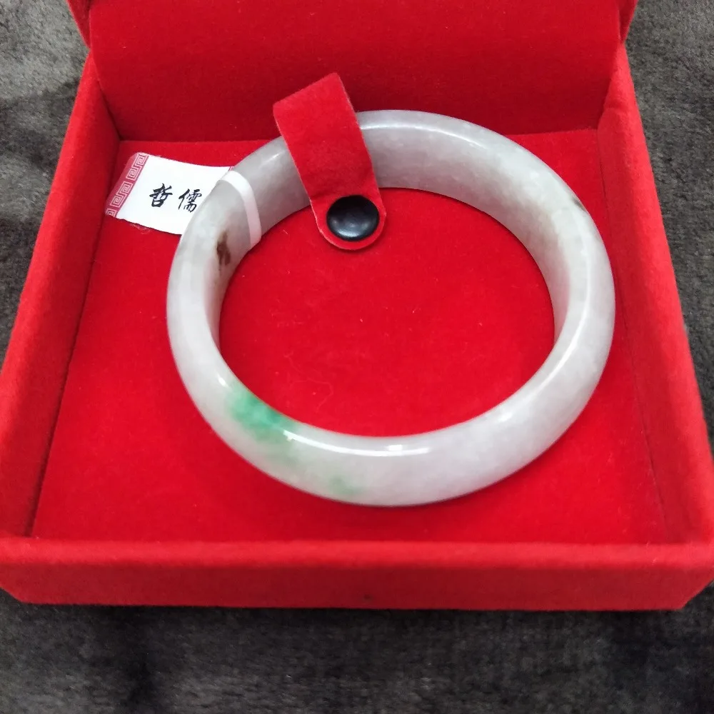 

Zheru Jewelry Pure Natural Jadeite Bracelet Natural Elegant Light Green Floating Green 54-62mm Female Gift A Class A Certificate