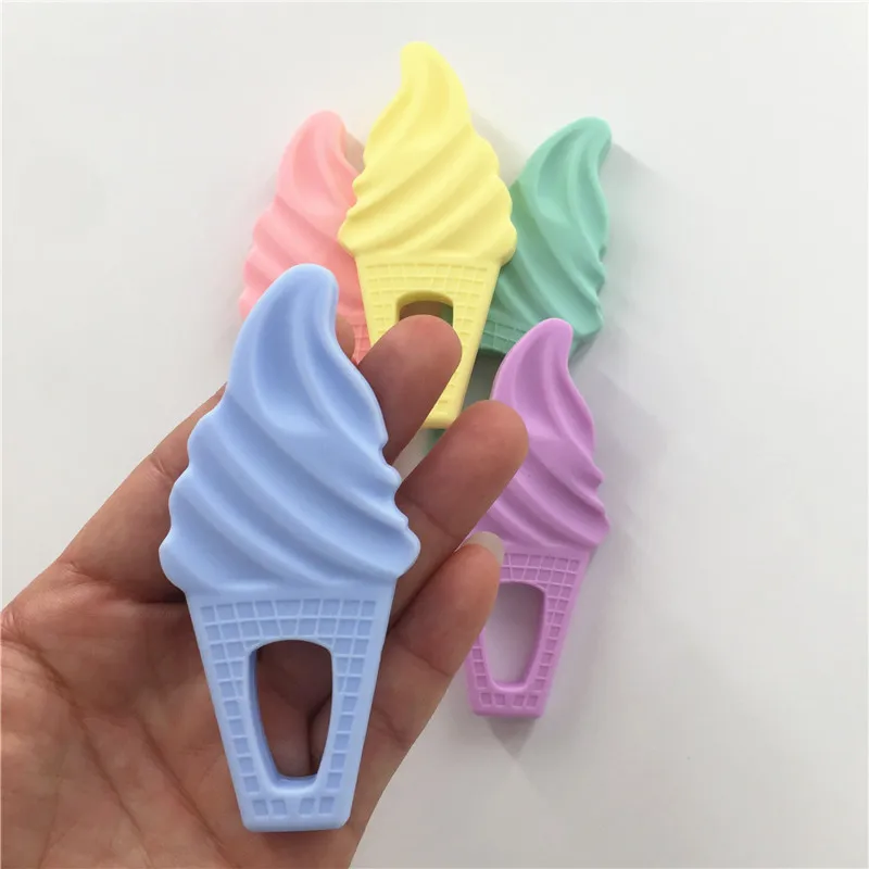 Chenkai 2 шт. BPA бесплатно силиконовые мороженое Прорезыватель кулон Уход DIY Baby Shower