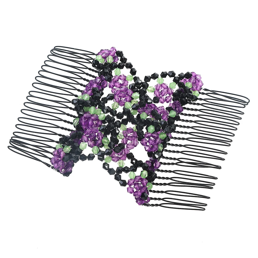 Женский гребешок для волос AWAYTR винтажный металлический с цветочной бусиной