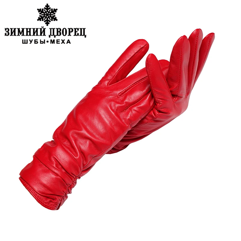 Дамы кожа перчатки Есть четыре видов цветов на выбор Зима женщина с подкладкой
