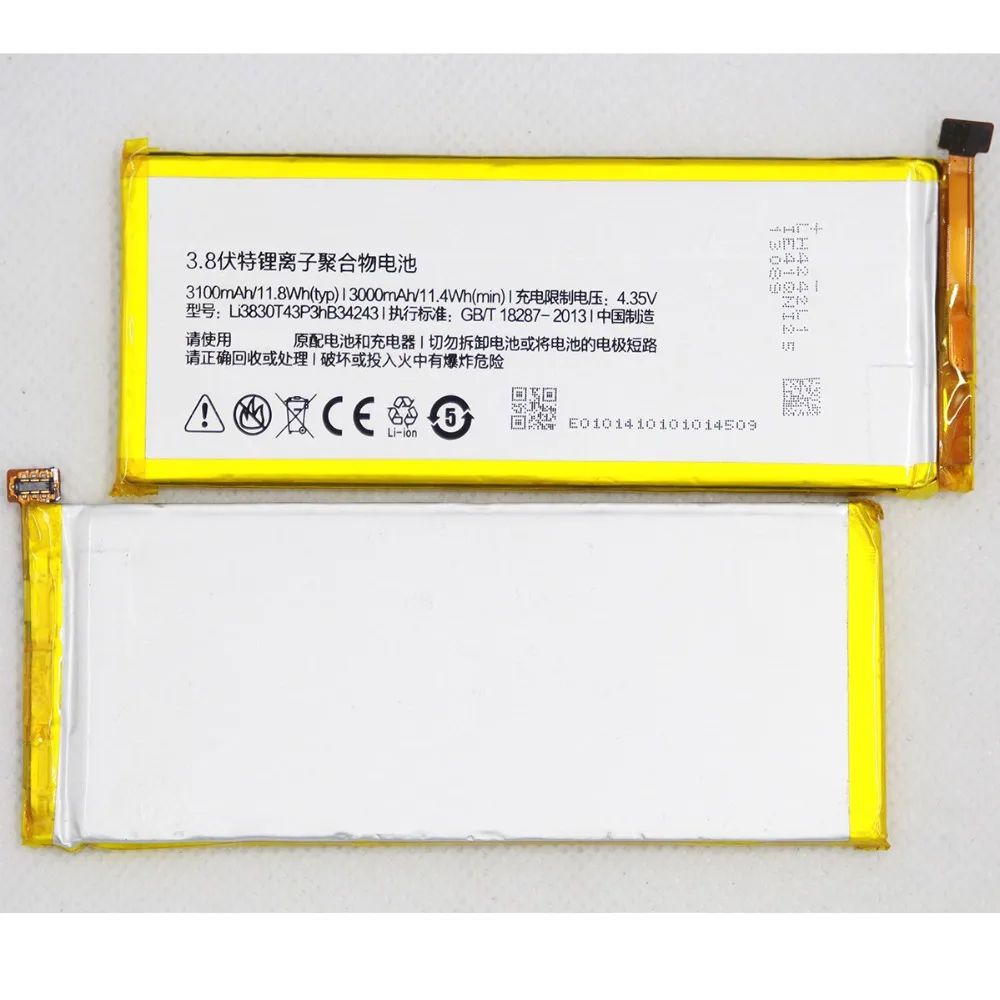 Аккумулятор для телефона 2 шт./лот 3100 мАч Li3830T43P3hB34243 ZTE Nubia Z7 MAX NX505J|Аккумуляторы