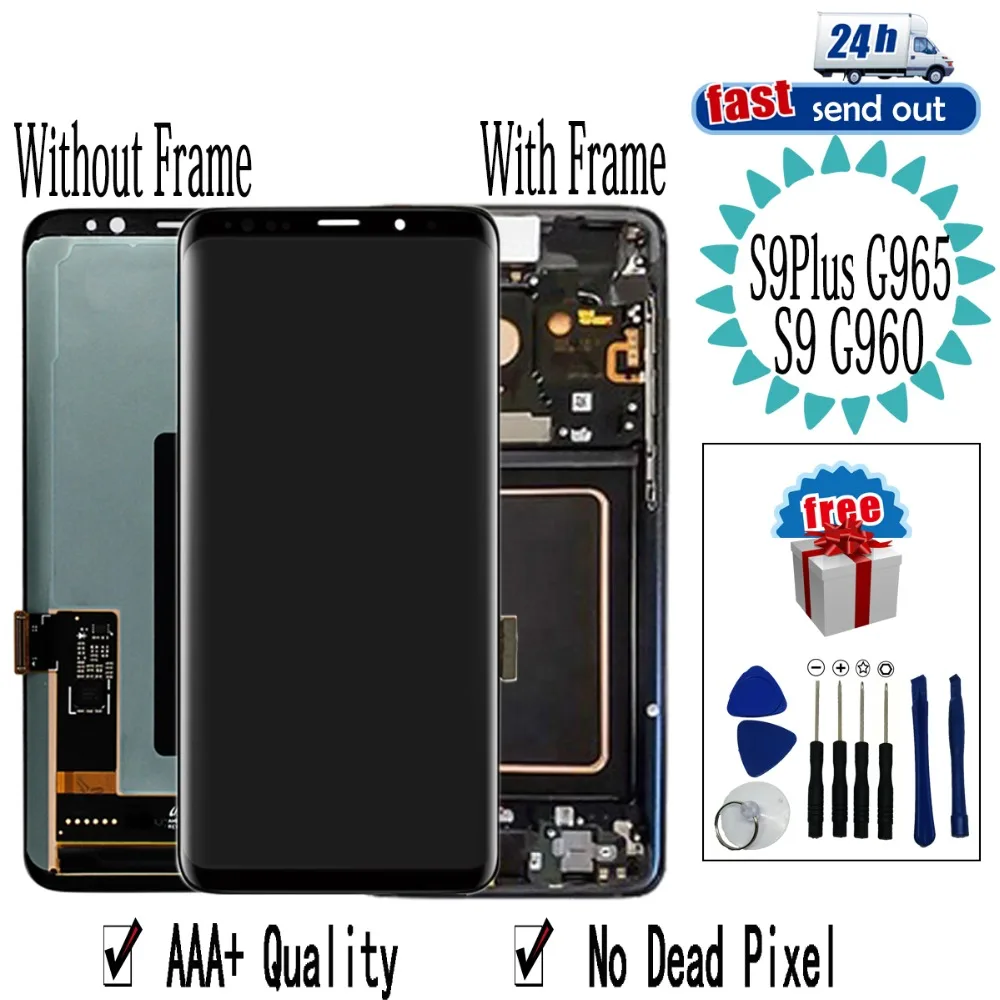 AMOLED G960f G965f LCD For SAMSUNG Galaxy S9 / Plus S9Plus Display Touch Screen Tested Digitizer Assembly With Frame | Мобильные