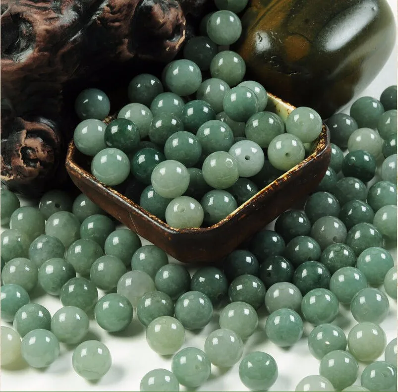 

50 pcs Imperial Green Real 100% Natural /Jadeite 13mm W Loose Beads Pendant