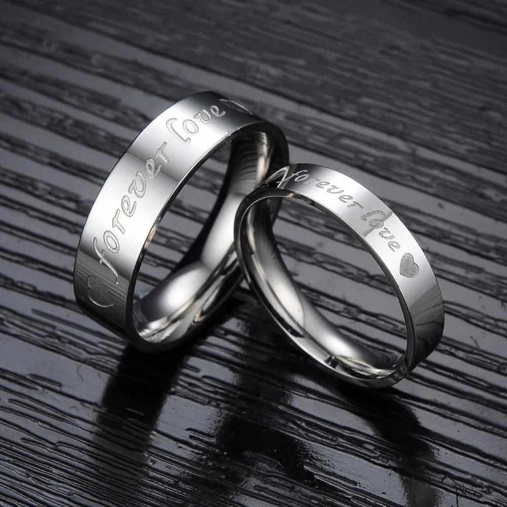 Модное стальное кольцо для пары мужчин и женщин с надписью forever love NO.QLJZ008|Кольца| |