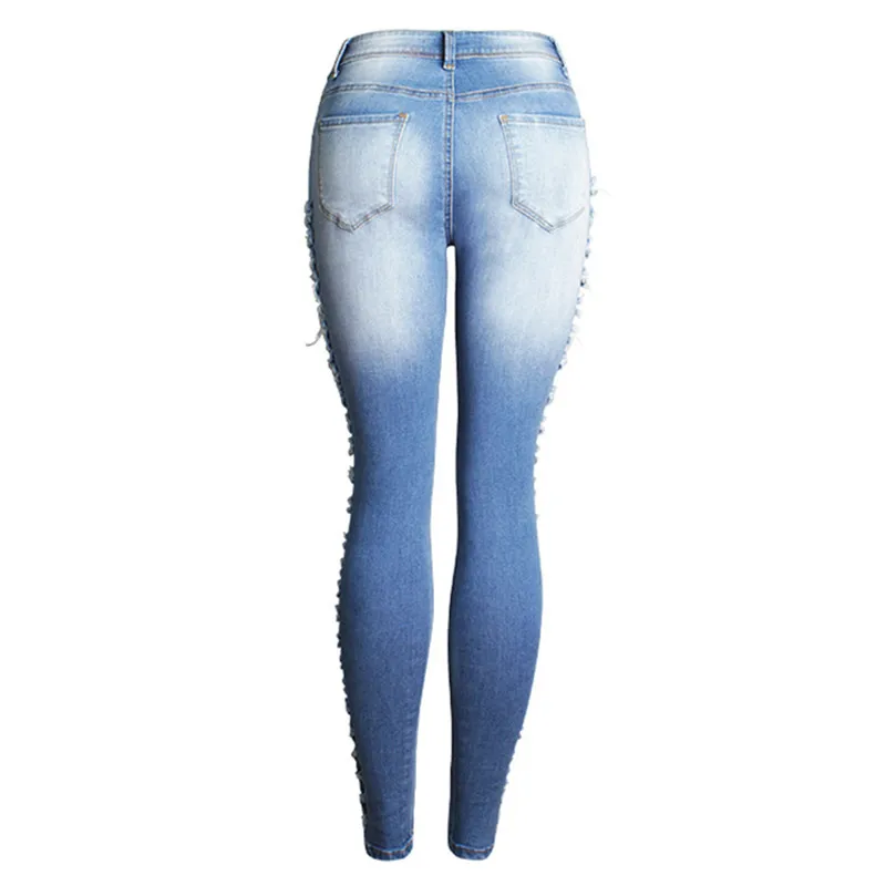 2018 Eyes Plus Size Vintage Ripped Jeans Woman Fashion Elasticity Boyfriend High Waist Hole | Женская одежда