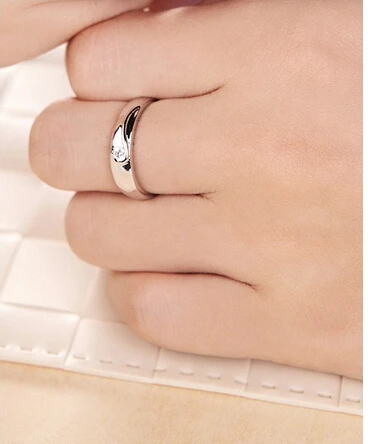 US STOCK Wedding Rings for Men Brincos Silver Engagement Ring Fashion Crystal Jewelry Aneis Bijoux Jewellery Uloveido J001M | Украшения и
