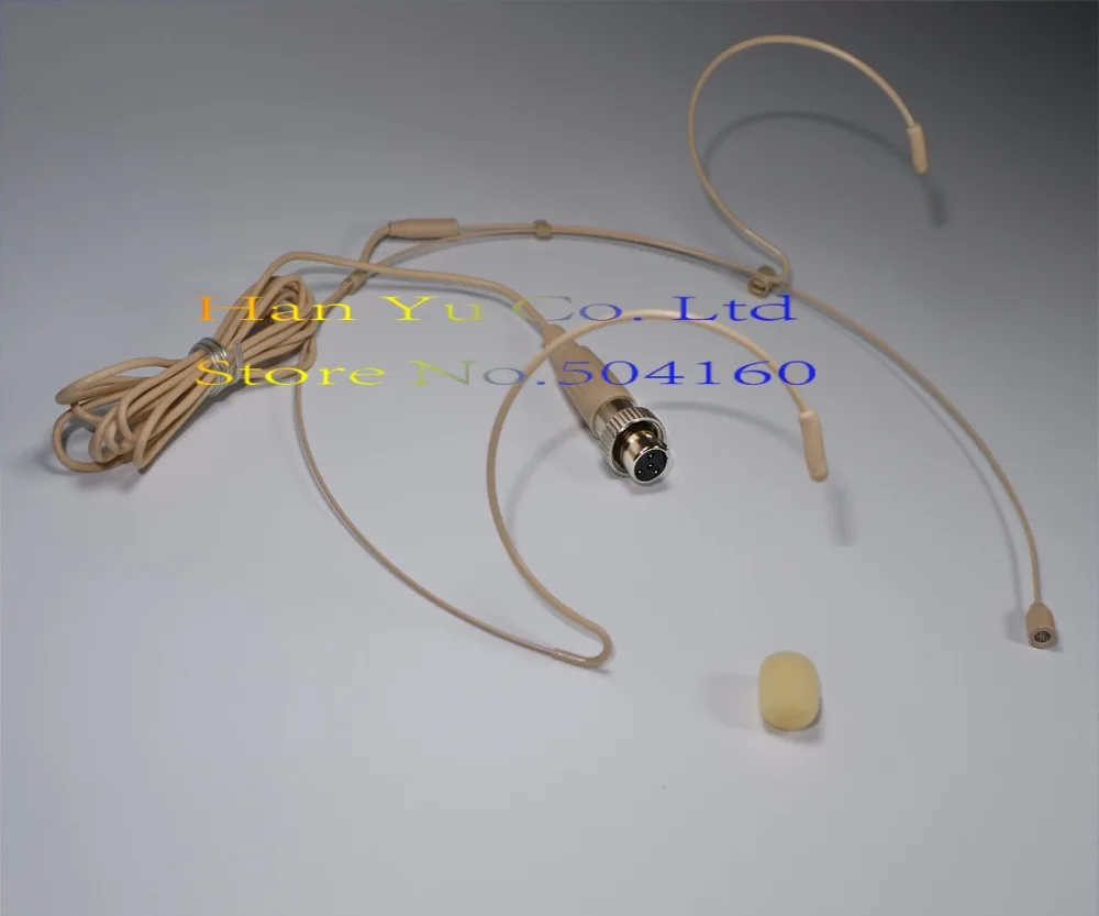 Мини XLR 4 Pin блокировка наушник гарнитура микрофон головной убор Микрофон Для Mipro