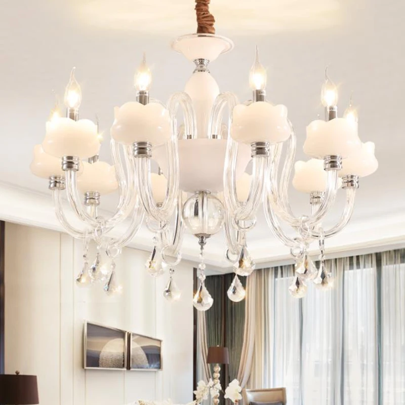 European style LED glass Chandelier lights modern crystal candle living room dinning home lighting fixture | Лампы и освещение