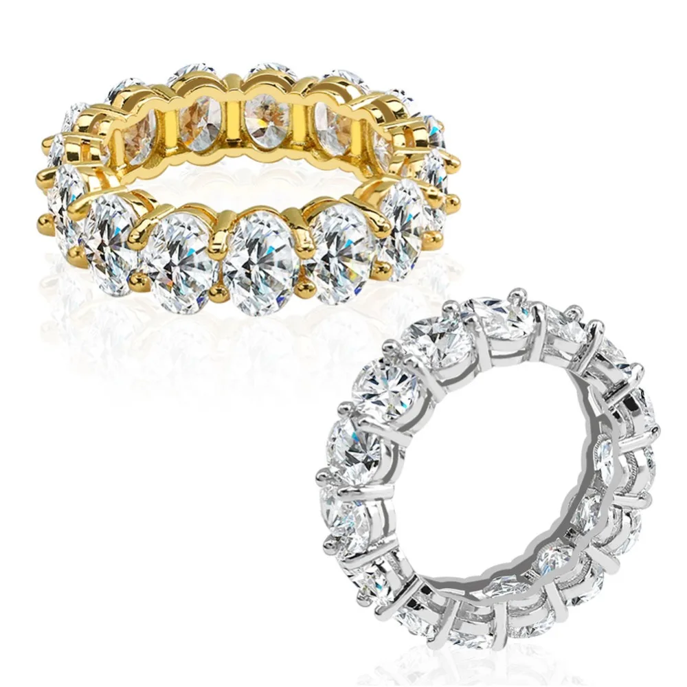 JINAO Iced Out Золото Серебро Цвет Полный Bling 1 ряд сердце кольцо Роскошные CZ свадебные Циркон полые помолвки хип хоп Ювелирные изделия Подарки