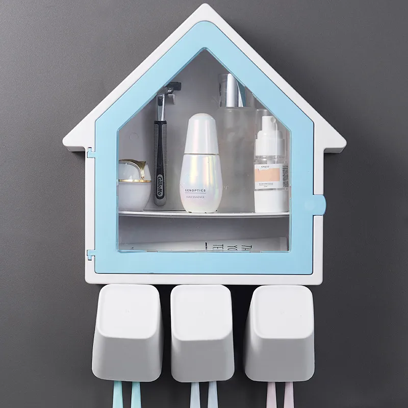 Многофункциональный держатель для зубных щеток полка настенное крепление