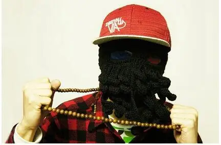 

2016 creative funny winter octopus hat beard knitting hat for children 9 colours available