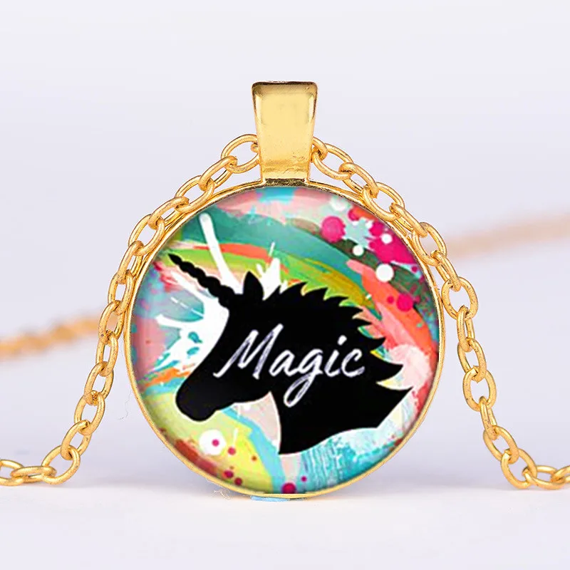 DJS59 New 2018 Silver Gold Colour Unicorn Pendant Necklace Jewelry Gifts With Girls Magical Creature Fantasy Magic Angel Fashion | Украшения