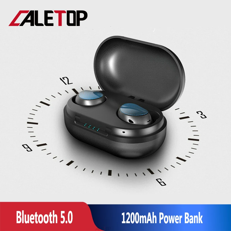 Беспроводные наушники CALETOP T10 TWS настоящие с двойным микрофоном сенсорное