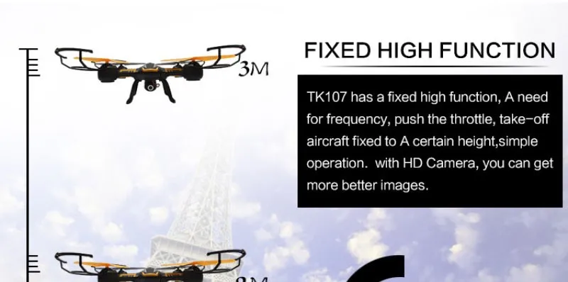 Новейшая модель; Квадрокоптер с дистанционным управлением TK107 Радиоуправляемый Дрон вертолет 6-осевой гироскоп 2,4G 4.5CH с 2,0 HD Камера и 4 Гб SD карты и U842 U919A